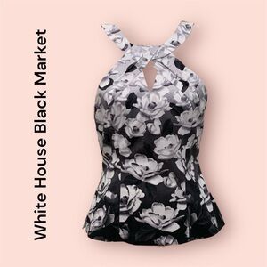 White House Black Market Fitted Formal Floral Top With Princess Seams | Size 4